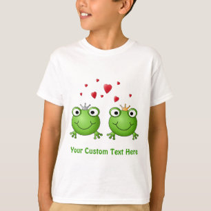 Frog Prince and Frog Princess, with hearts. T-Shirt