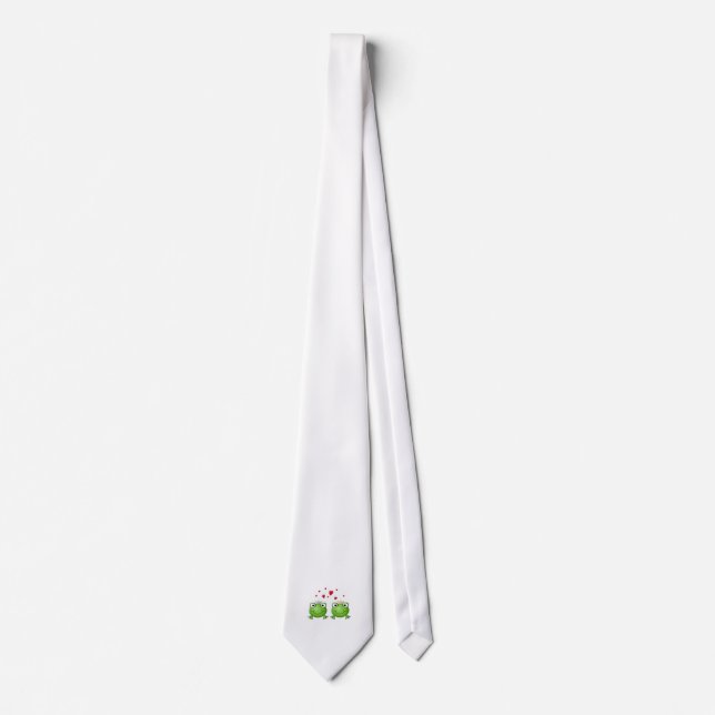 Frog Prince and Frog Princess, with hearts. Tie (Front)