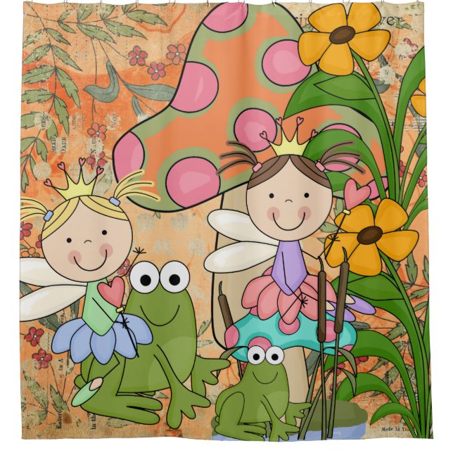 Frog Prince and Princesses Shower Curtain (Front)