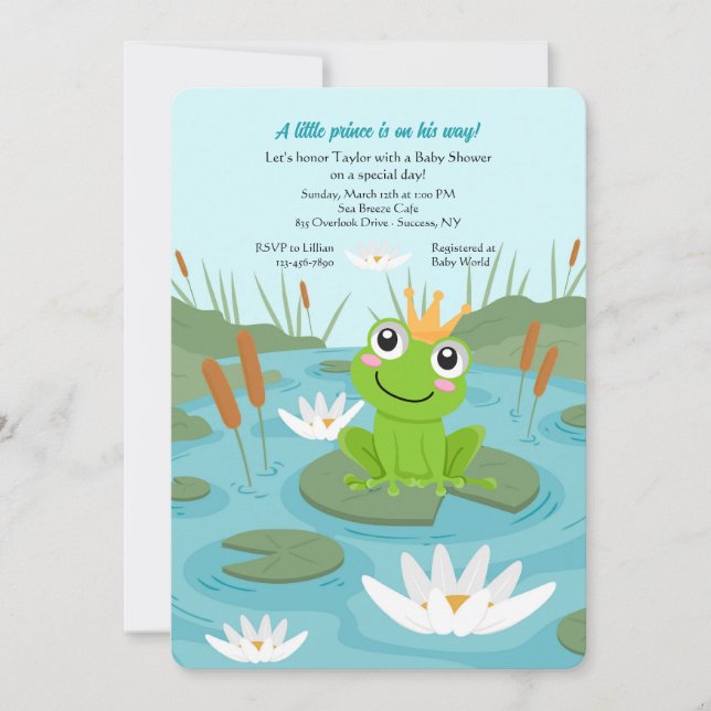 Frog Prince Baby Shower Invitation (Front)
