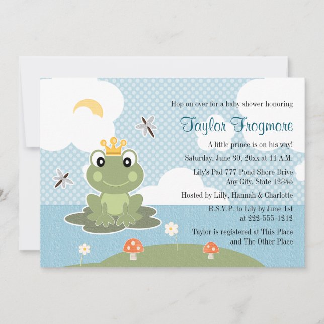 Frog Prince Baby Shower Invitations (Front)