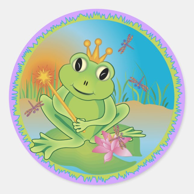 Frog Prince Classic Round Sticker (Front)