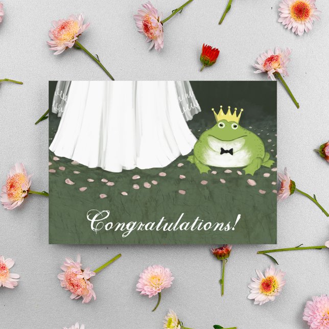 Frog Prince Fairy Tale Wedding Congratulations Card (Creator Uploaded)