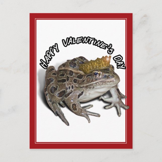 Frog Prince For Valentine's Day Holiday Postcard (Front)