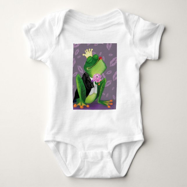 Frog Prince Funny Baby Bodysuit (Front)