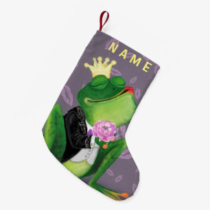 Frog Prince Funny Christmas Stocking Custom Name