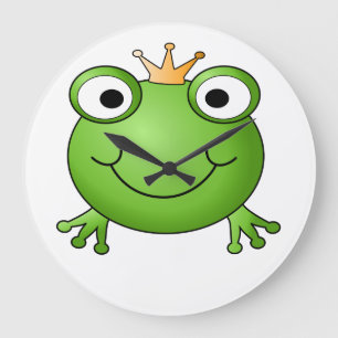 Frog Prince. Happy Frog. Large Clock