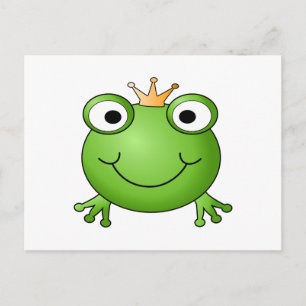 Frog Prince. Happy Frog. Postcard