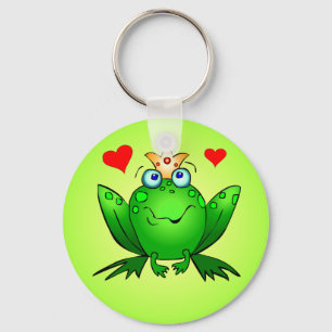 Frog Prince Keychain with Hearts