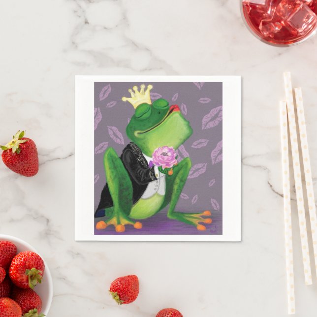 Frog Prince - Kiss - Funny Napkin (Insitu)