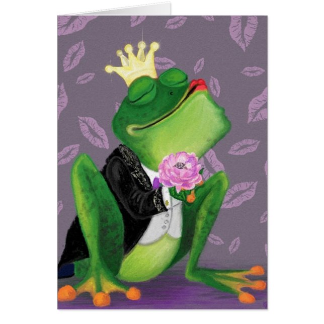 Frog Prince Kiss Wedding Sign Suplise - Your Text (Front)