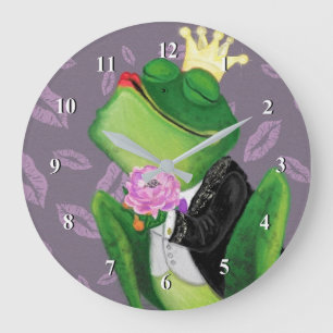 Frog Prince - Kissy Large Clock