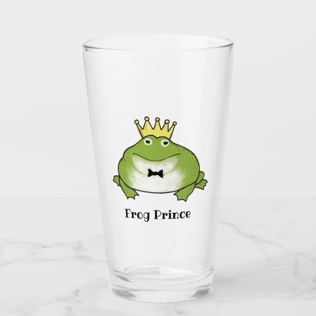 Frog Prince Personalised | Cute Fairy Tale Glass (Front)