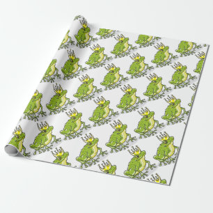 Frog Prince Princess Sketch Wrapping Paper