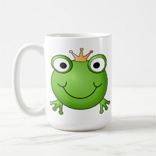 Frog Prince. Smiling Frog with a Crown. Coffee Mug
