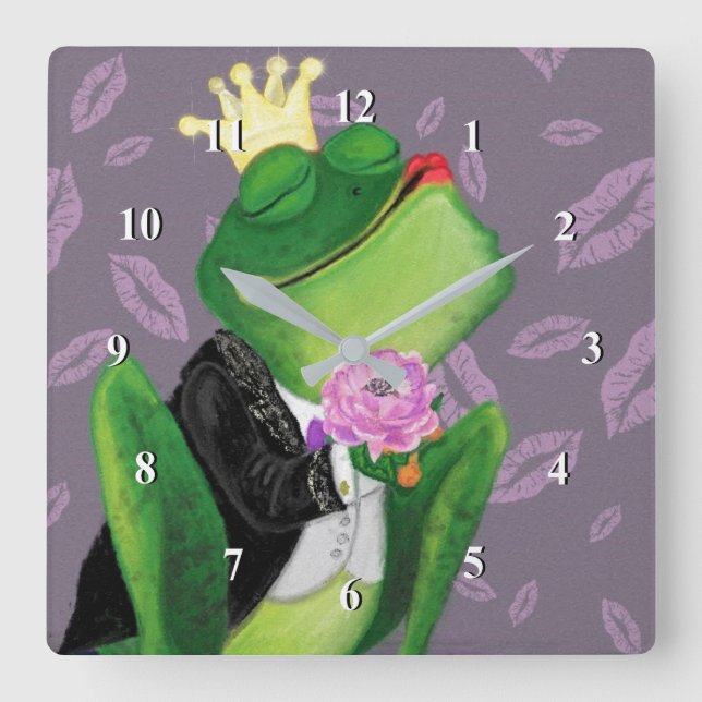 Frog Prince Wall Clock Funny (Front)
