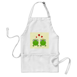 Frog Princess and Frog Prince, with hearts. Standard Apron