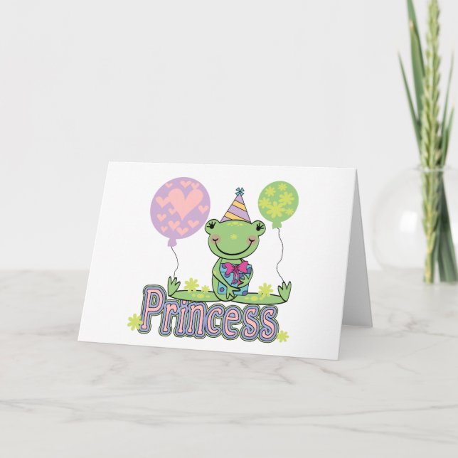 Frog Princess Birthday Tshirts and Gifts Card (Front)