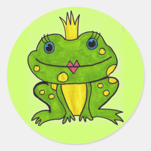Frog Princess Classic Round Sticker (Front)