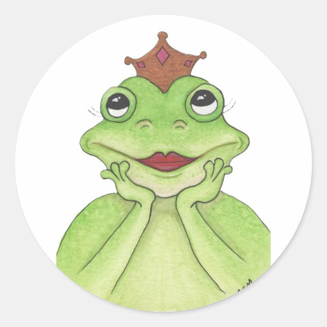 Frog Princess Classic Round Sticker (Front)