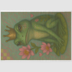 Frog Princess Decoupage Paper – Whimsical Crowned