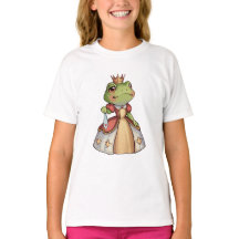 Frog princess in a with a crown and a dress