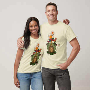 Frog Princess Mushrooms Flowers T-Shirt