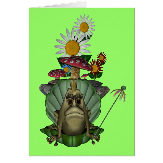 Frog Princess On Throne Blank Note Card (Front)