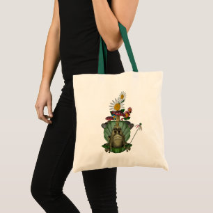 Frog Princess On Throne Cute Tote Bag