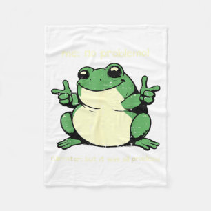Frog Problemo Funny Meme Humour Sarcastic Men Wome Fleece Blanket