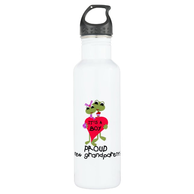Frog Proud Grandparent of Boy 710 Ml Water Bottle (Front)