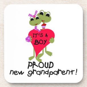 Frog Proud Grandparent of Boy Gifts Coaster