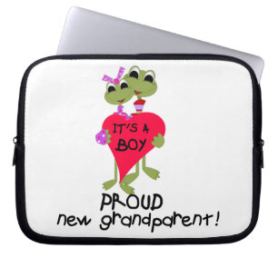 Frog Proud Grandparent of Boy Gifts Laptop Sleeve