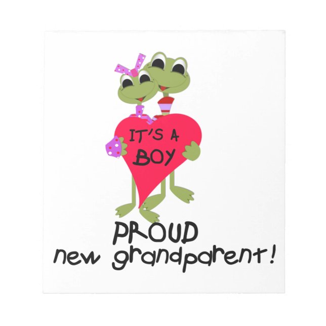 Frog Proud Grandparent of Boy Gifts Notepad (Front)