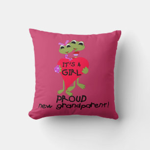 Frog Proud Grandparent of Girl Gifts Cushion