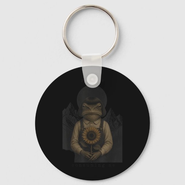 Frog Rage Is Consuming Me Sarcastic Meme Funny Key Ring (Front)