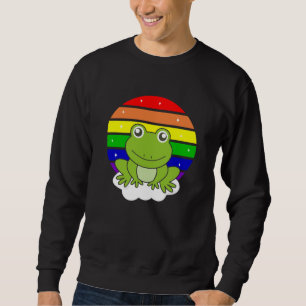 Frog Rainbow Glitter Kawaii Frogs Sweatshirt