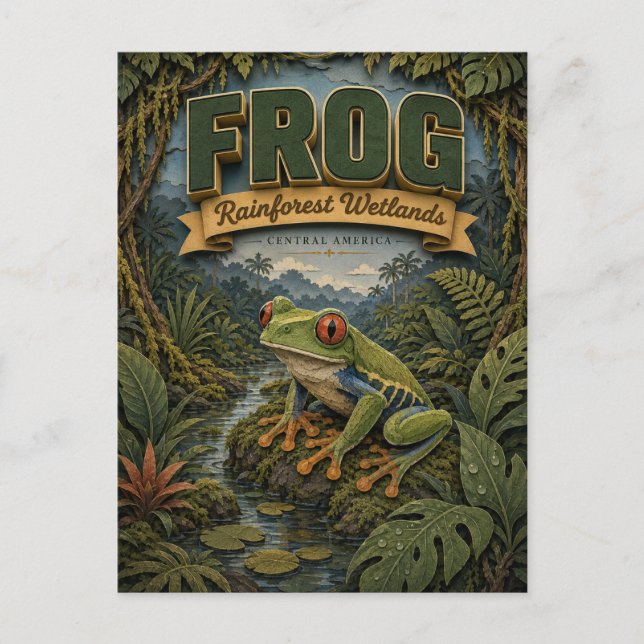 Frog Rainforest Wetlands POPCUT Postcard (Front)
