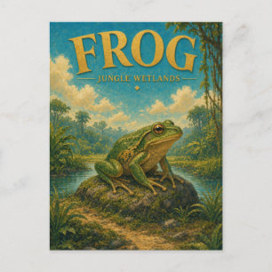 Frog Rainforest Wetlands Watercolor GeoSaga Postcard