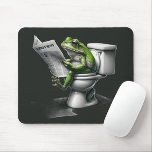 Frog Reading a Newspaper on the Toilet Mouse Pad