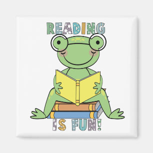 Frog - Reading is Fun Tshirts and Gifts Magnet