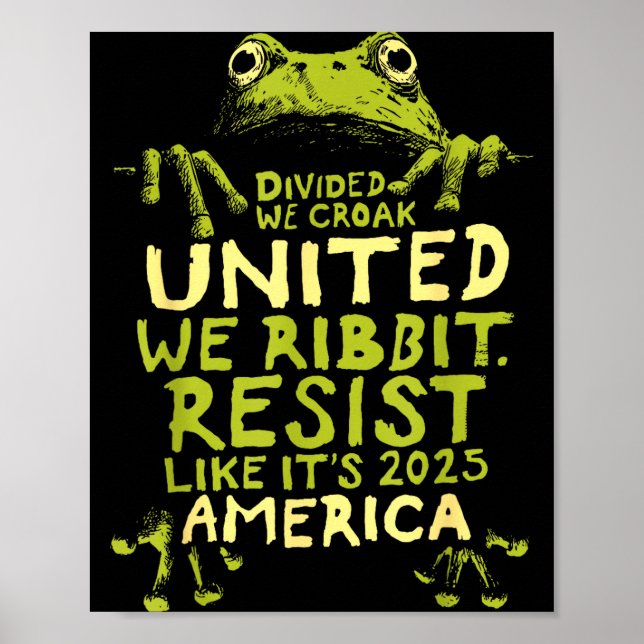Frog Resist Cute Funny  Poster (Front)