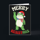 Frog Retro Merry Resistmas Funny Political Christm Card<br><div class="desc">Frog Retro Merry Resistmas Funny Political Christmas _2</div>