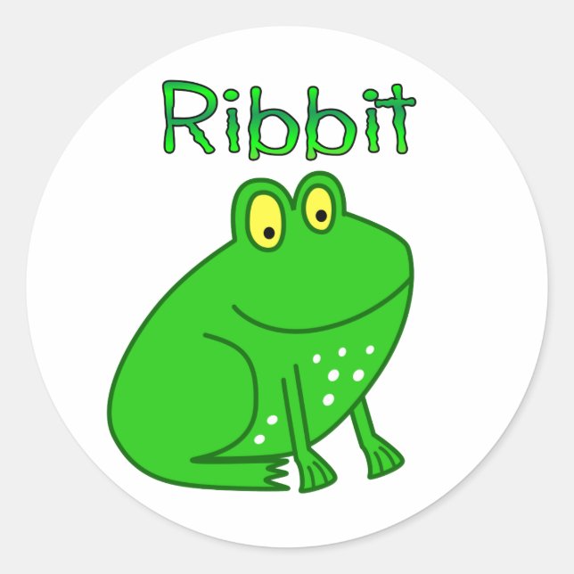 Frog Ribbit Classic Round Sticker (Front)