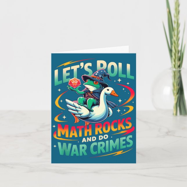 Frog Riding Goose Let's Roll Design Card (Front)