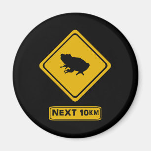 frog road sign magnet