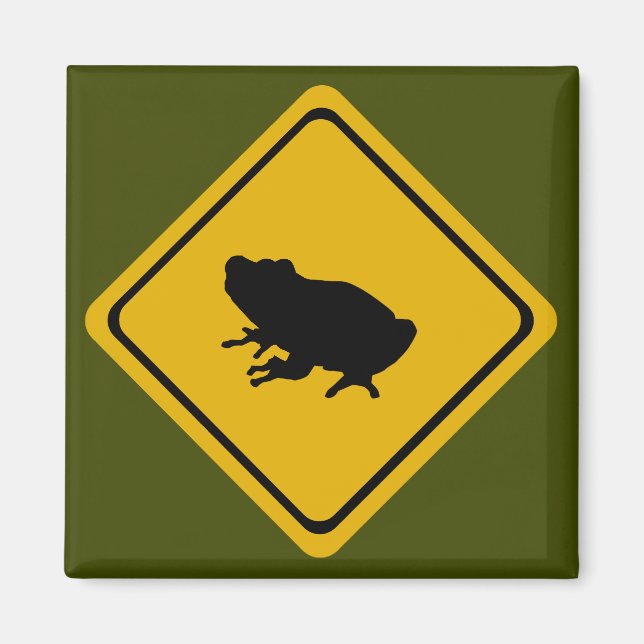 frog road sign magnet (Front)