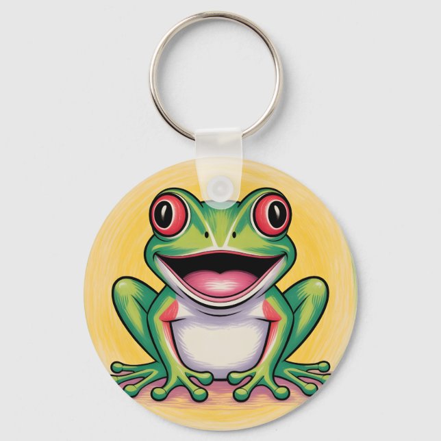 Frog’s Gentle Smile Key Ring (Front)