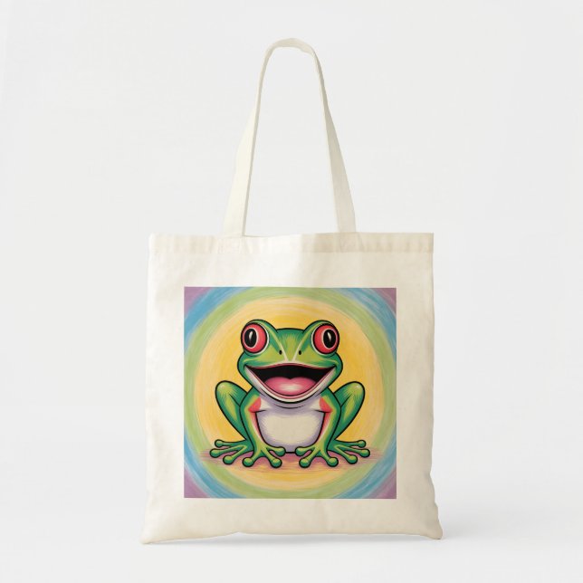 Frog’s Gentle Smile Tote Bag (Front)