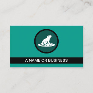 frog sage green bubble business card
